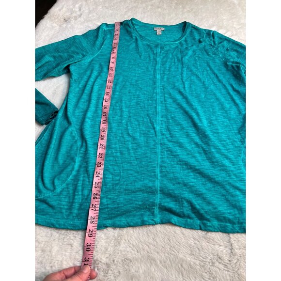 Logo Lori Goldstein Womens Teal Long-Sleeve Knit Top Lightweight Casual size XL - Picture 7 of 7